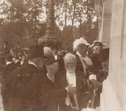 PHOTO Andrew Carnegie (1835-1919) entering the Peace Palace on August 28th, 1913